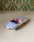 Hvit Jaguar E modellbil 1:43 TEKNO Denmark 1960-tallet thumbnail