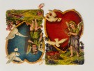 Antikke Viktorianske glansbilder romantisk/ fugle/ englemotiv 1890-1910 tallet thumbnail