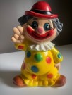 Sirkus klovn piggy bank sparebøsse i hardplast - Ringerikes Sparebank 1970 tallet thumbnail
