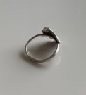 Emaljert barnering i sølv 925S H hvit med håndmalt rosemotiv thumbnail