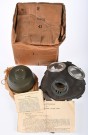 Gassmaske verneutstyr Norsk folkegassmaske modell 1939 i original eske med bruksanvisning 1940-tallet thumbnail