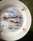 Tallerken plett med vinter/ julemotiv FF Figgjo Flint Norway 1950/60-tallet thumbnail