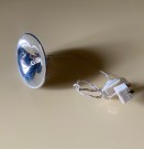 Lundby dukkehus møbler tilbehør 1:18 - Semi stor sølv metallisk takpendel taklampe (6129) 1980 tallet thumbnail