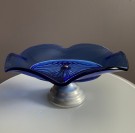 Ovalt stettfat i blått glass thumbnail