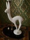 Bordlampe med skjerm Art Deco design rådyr bambi porselensfigur Villeroy & Boch thumbnail