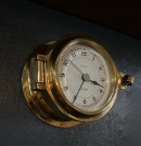 HUGER mindre rundt skipsur maritim veggklokke i polert messing Germany Tyskland  thumbnail