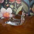 Fugl glassfigur glassfugl brevvekt i klart transparent krystallglass Hadeland Glassverk Norge thumbnail