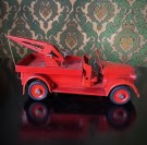 Falcks redningskorps rød kranebil modellbil blikkleke Tekno Denmark 1930-1955 thumbnail