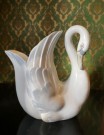 Hvit klassisk svane håndmalt porselensfigur vase - Zaphir Lladro Spain Spania 1978 thumbnail