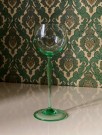 Antikk uranium vinglass stettglass  i Art Deco/ Jugend stil Josephinenhütte Poland 1900-tallet thumbnail