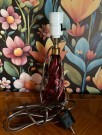 Bordlampe med skjerm håndlaget rosa klart kunstglass Murano Italia 1960/70-tallet thumbnail