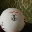 Juletrepynt hvit julekule i porselen Siameser kattemotiv Royal Canin Porsgrund 2018 thumbnail