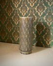 Eterna mosegrønn vase med silkematt glasur og relieff geometrisk mønster Eterna Gunnar Nylund Rørstrand Sweden Sverige  thumbnail