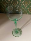 Antikk uranium vinglass stettglass  i Art Deco/ Jugend stil Josephinenhütte Poland 1900-tallet thumbnail