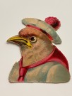 Antikk Viktoriansk glansbilde fuglemotiv 1890-1900 tallet thumbnail