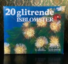 Glitrende isblomster juledekorasjon kitsch julelys juletrelys lyslenke Kenbo 1980/90-tallet thumbnail