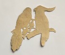 Stort antikk glansbilde papegøye fuglemotiv 1900-tallet thumbnail