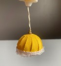 Lundby dukkehus tilbehør 1:18 - Gul taklampe i stoff (6178) 1970 tallet thumbnail