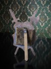 Antikk rustikk bord/ foto/ bilderamme i messing skjold sverd Viktoriansk design thumbnail