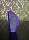 Kunstfigur hode byste skulptur glassfigur i blått frostet glass Magnor Norge thumbnail