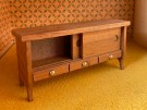 LISA dukkehus møbel tilbehør 1:18 - Danish Modern Dining Buffet/ skjenk valnøtt (231) 1970 tallet thumbnail