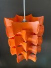 Taklampe lampependel pendant oransje plast geometrisk funkis design 1960/ 70 tallet thumbnail