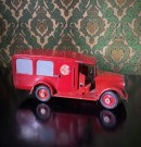 Falck rød ambulanse modellbil blikkleke nr 351 Tekno Denmark  thumbnail