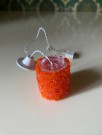 Lundby dukkehus møbler tilbehør 1:18 - Orange Råkrystall taklampe (6134) 1970 tallet thumbnail