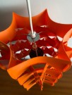 Taklampe lampependel pendant oransje plast geometrisk funkis design 1960/ 70 tallet thumbnail