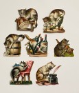Antikke glansbilder katteglans dyremotiv 1900-tallet thumbnail