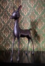 Stort rådyr bambi skulptur figur statue patinert metall messing Frankrike 1960-tallet thumbnail