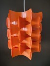 Taklampe lampependel pendant oransje plast geometrisk funkis design 1960/ 70 tallet thumbnail