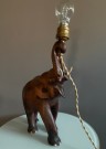 Kitschy elefant bordlampe i tre med skjerm - Redesign OldshitVT thumbnail