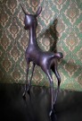Stort rådyr bambi skulptur figur statue patinert metall messing Frankrike 1960-tallet thumbnail