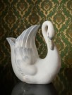 Hvit klassisk svane håndmalt porselensfigur vase - Zaphir Lladro Spain Spania 1978 thumbnail