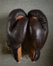 Rustikke boksehansker i brunt skinn 14oz 1950/60-tallet thumbnail