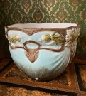 Stor Art nouveau jugend Majolica potteskjuler/ blomsterpotte i glasert keramikk 1900-tallet thumbnail