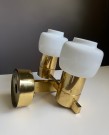 Dobbel vegglampe/ lampett i messing med hvite opalin kupler V306/2 - HANS AGNE JAKOBSSON AB MARKARYD Sweden 1960 tallet thumbnail