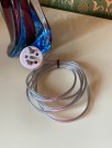 Bordlampe i blå/rosa/klart kunstglass med skjerm - Murano Italia 1960/ 70 tallet thumbnail