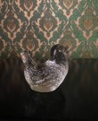 Spurv fuglefigur i klart transparent håndlaget kunstglass Bohemia Czechoslovakia thumbnail