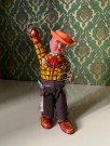 Mekanisk trekkopp blikkleke Cowboy med lasso Japan 1950/60-tallet thumbnail
