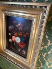 Floral Stilleben blomstermotiv oljemaleri på plate  Müller 1900-tallet thumbnail