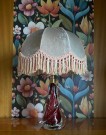 Bordlampe med skjerm håndlaget rosa klart kunstglass Murano Italia 1960/70-tallet thumbnail