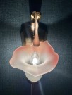 Flora vegglampe messing rosa frostet kunstglass RAF 6050 1980/ 90 tallet thumbnail