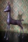 Stort rådyr bambi skulptur figur statue patinert metall messing Frankrike 1960-tallet thumbnail