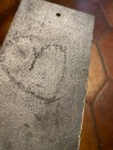 W.C. gutter vegghengt skole/ toalett/ dørskilt i stål/ metall med grønn og sort patinert front thumbnail