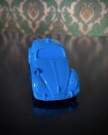 Tomte bil volkswagen VW 1200 blå modellbil vinylplast No. 750/13 Åsmund Lærdal Stavanger Norway Norge 1963-1973 thumbnail