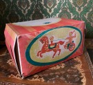 Sirkus klovn mekanisk trekkoppgave blikkleke i original emballasje USSR Sovjetunionen 1950/60-tallet thumbnail