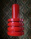 Rød taklampe lampependel pendant Bision Norge 1970-tallet thumbnail
