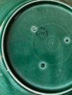 Grønt serveringsfat fisketallerken i glaset keramikk - AWF Arnold Wiigs Fabrikker Halden Norway Norge 1950 tallet thumbnail